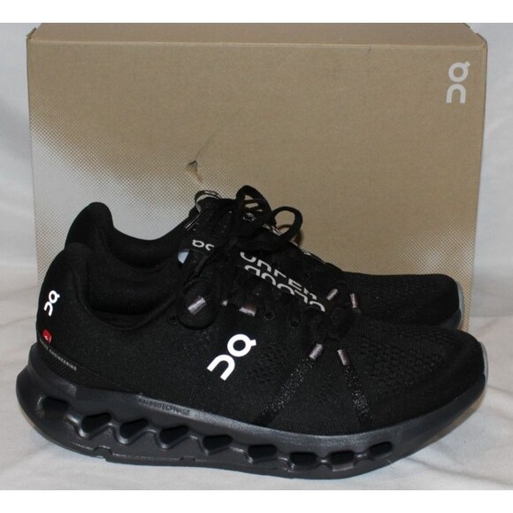 NIB ON CLOUD‎ WOMEN'S CLOUDSURFER TRAIL ATHLETIC SNEAKERS BLACK - Picture 1 of 7